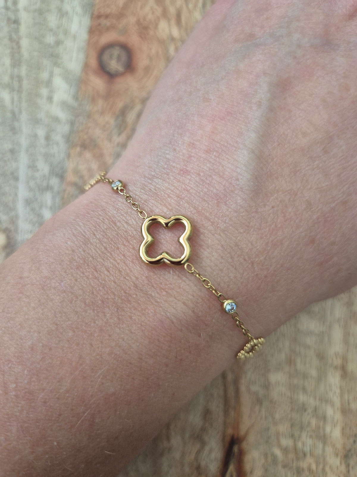 Bedelarmband Clover & Soul — Goud