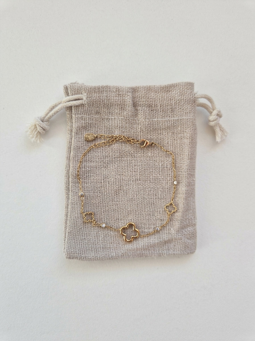 Bedelarmband Clover & Soul — Goud