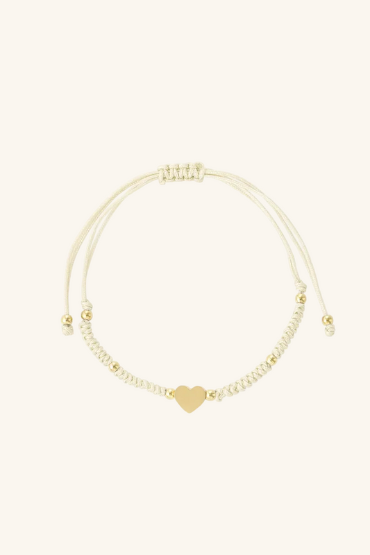 Gevlochten Bedelarmband Hart — Knot & Soul
