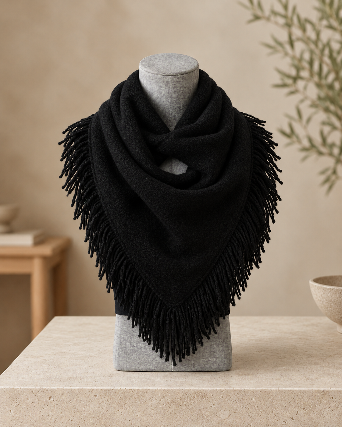 Sjaal Fringe — Viscose & Wol (meerdere kleuren)