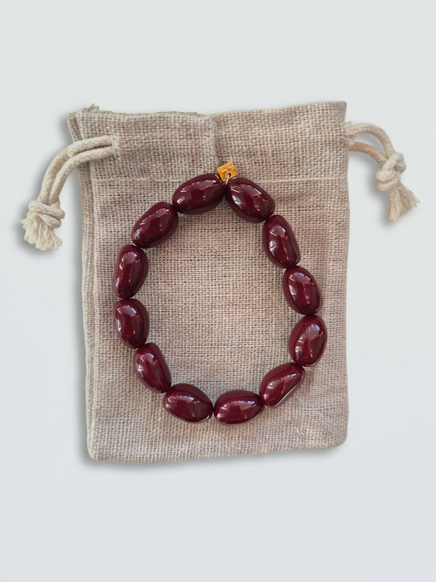 By Jam Gioielli Kralen Armband — Merlot
